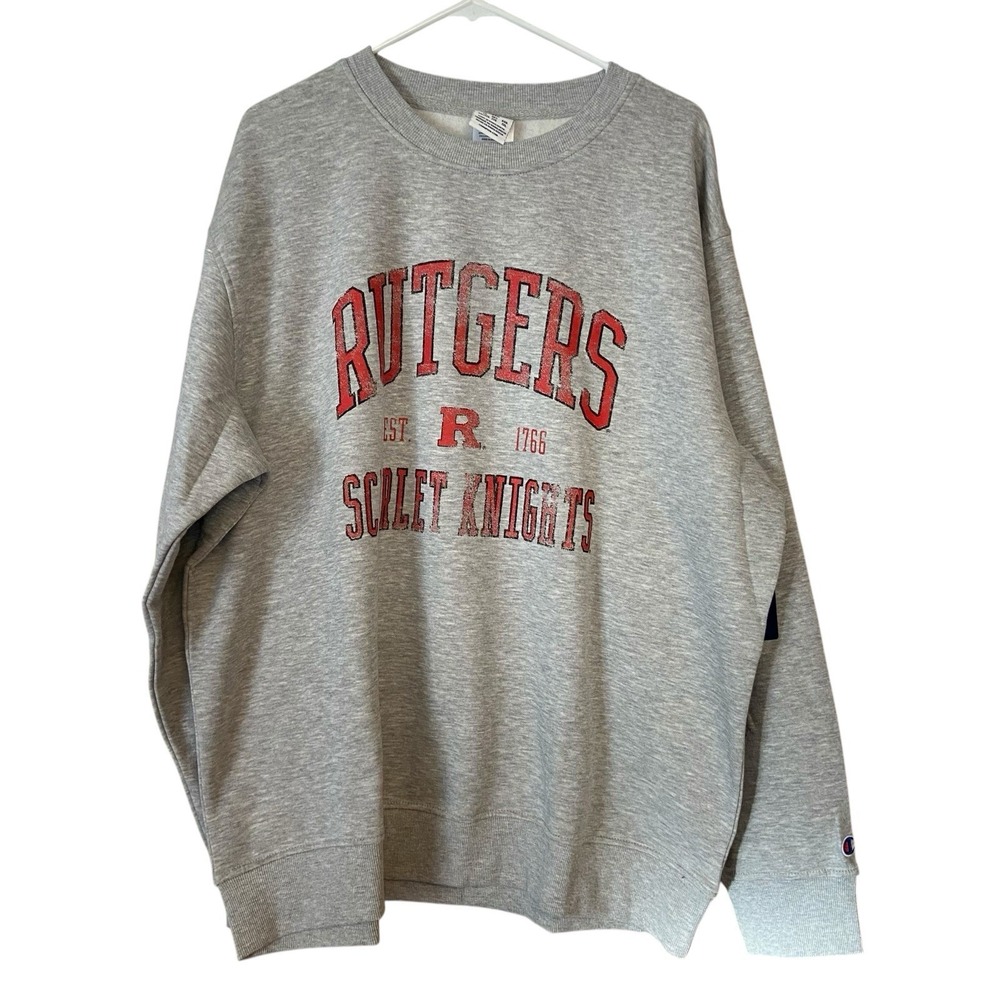 Champion‎ Rutgers Scarlet Knights Grey Crewneck XXL New